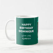Mug Bonne Carte Anniversaire Avec Photo Sur Un Vert Mu (Gauche)