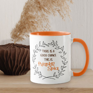 Mug Bonne Chance C'est de l'humour Orange PSL à la Can