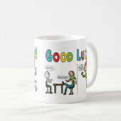 Mug Bonne chance de quitter le travail (Devant droit)