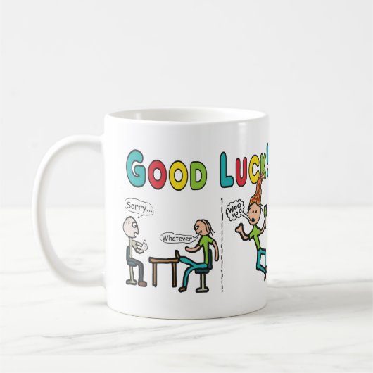 Mug Bonne chance de quitter le travail (Gauche)