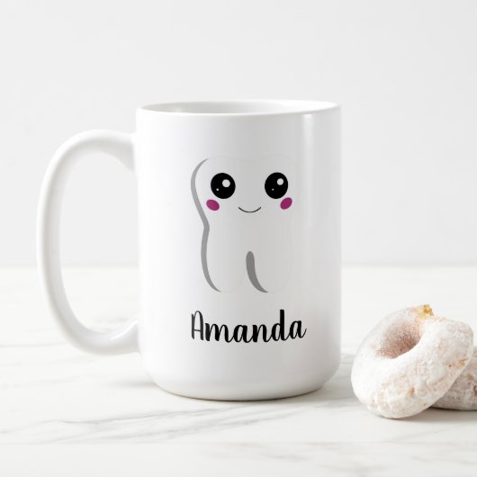 Mug Bonne dent dentaire souriante mignonne (Avec donut)