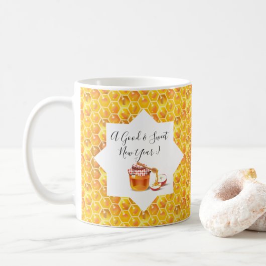 Mug Bonne et douce nouvelle année ! Vacances Honeypeb  (Avec donut)