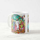 Mug Bonne famille de l'Aïd amusant fêter le design (Devant gauche)