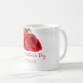 Mug Bonne fête des mères avec une seule rose rouge (Devant droit)