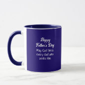 Mug Bonne Fête des pères Bible Verse Bleu foncé (Gauche)