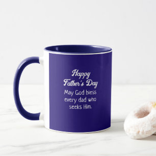 Mug Bonne Fête des pères Bible Verse Bleu foncé