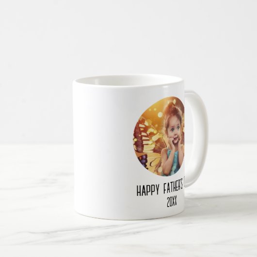 Mug Bonne Fête des pères mignonne photo enfant (Devant droit)