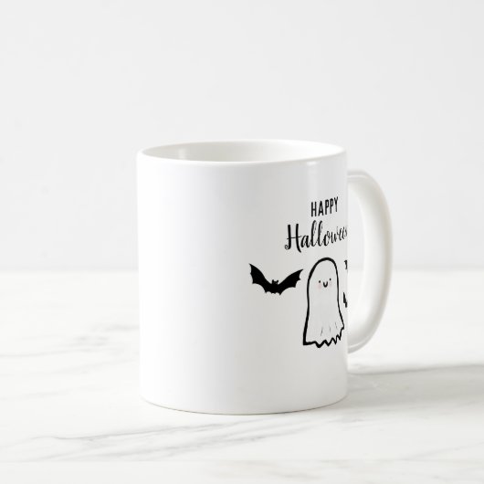 Mug Bonne Halloween Cute Ghost Bats (Devant droit)