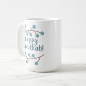 Mug Bonne Hanoukka avec Berry Branches (Devant gauche)