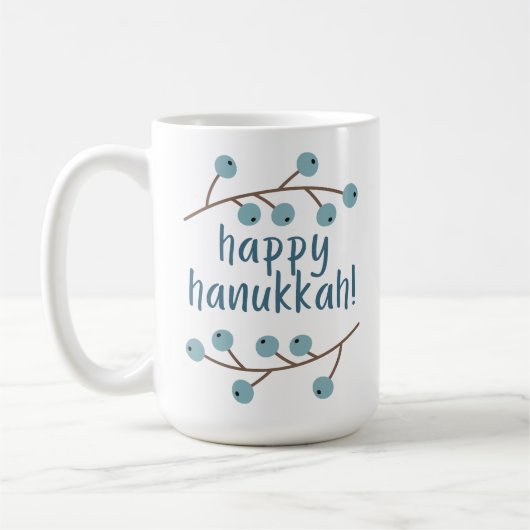 Mug Bonne Hanoukka avec Berry Branches (Gauche)