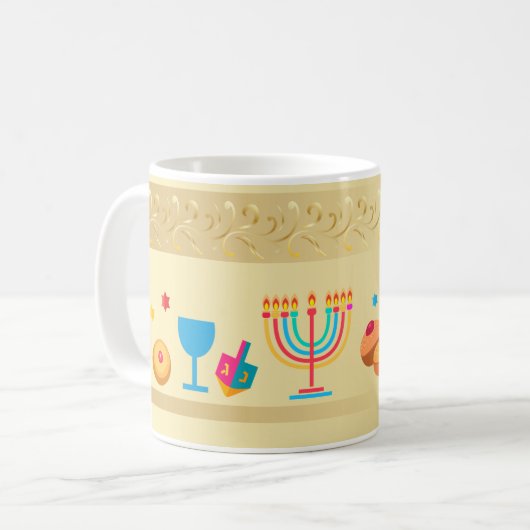 Mug Bonne Hanoukka belle fête juive (Devant gauche)