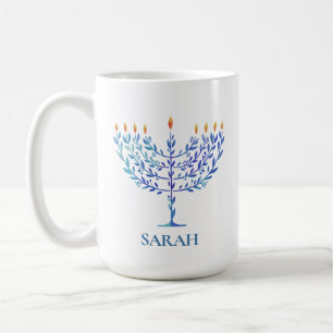 Mug Bonne Hanoukka Blue Menorah Festival des lumières