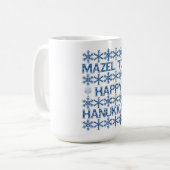 Mug Bonne Hanoukka Mazel Tov Star de David Menorah (Devant gauche)