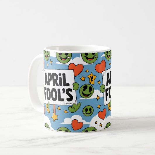 Mug Bonne idée cadeau April Fool's Day (Devant gauche)