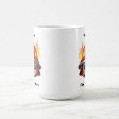 Mug Bonne mascotte de pompier avec flammes (Centre)