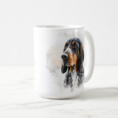 MUG BONNE NEIGE HIVER BLEU TICKEY COONHOUND CHIEN FACE (Devant droit)