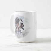 MUG BONNE NEIGE HIVER BLEU TICKEY COONHOUND CHIEN FACE (Devant gauche)