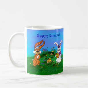 Mug Bonne Pâques ! Lapin avec lapin et poussin