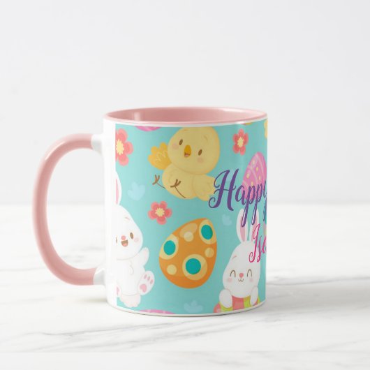 Mug Bonne Personnaliser Lapin Et Poulet De Pâques (Gauche)