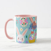 Mug Bonne Personnaliser Pâques de mignons lapins (Gauche)