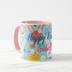 Mug Bonne Personnaliser Pâques de mignons lapins
