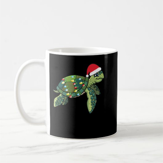 Mug Bonne Placidité Noël Tortue de mer avec chapeau de (Gauche)