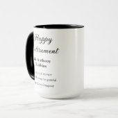 Mug Bonne retraite ajouter le nom années de service à  (Devant gauche)