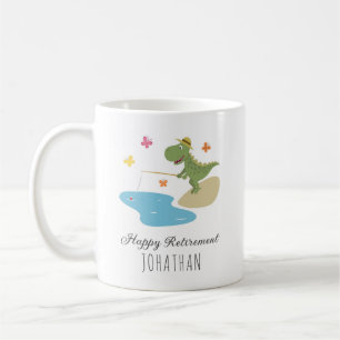 Mug Bonne retraite Pêche mignonne Dinosaur Dessin