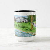 Mug Bonne retraite personnalisée (Dame à Hammock) (Centre)