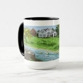 Mug Bonne retraite personnalisée (Dame à Hammock) (Devant gauche)