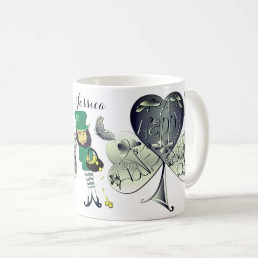Mug "Bonne Saint Patrick" Leprechaun (Devant droit)
