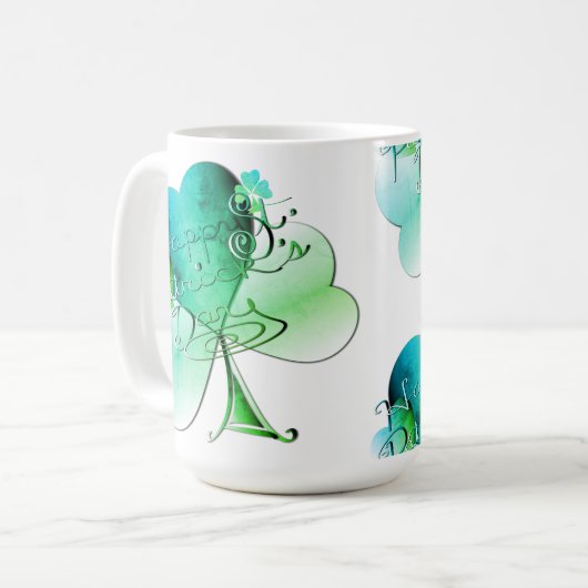 Mug "Bonne Saint Patrick's Day" Shamrock (Devant gauche)