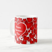 Mug Bonne Saint Valentin Coeurs rouges (Devant gauche)