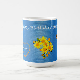 Mug Bonne soeur d'anniversaire papillon floral