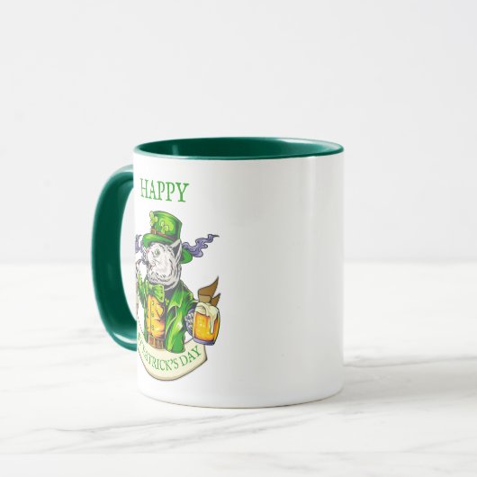 Mug Bonne St. Patrick's Day Bière Irlandais Chat Funny (Devant gauche)