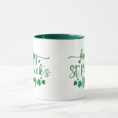 Mug Bonne St Patrick's Day Shamrocks et coeurs verts (Centre)
