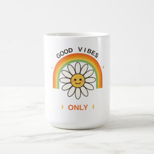 Mug Bonne Vibration Uniquement Mignon Rétro Fleur de P