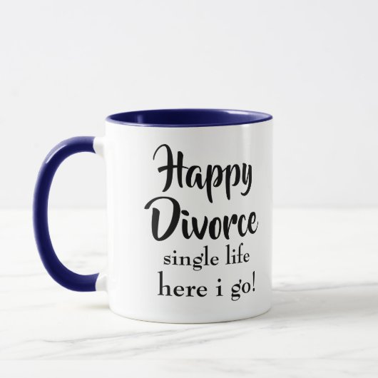 Mug Bonne vie Divorcée ici je vais (Gauche)