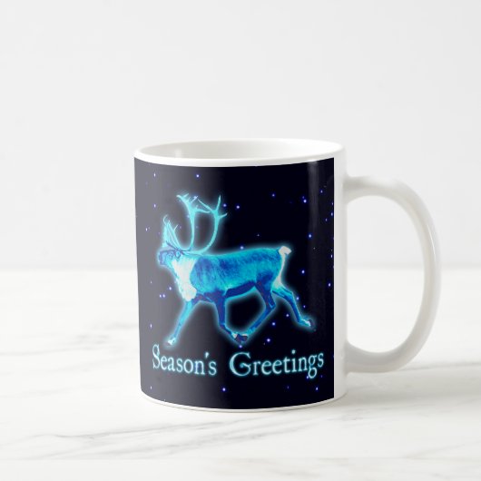Mug Bonnes Fêtes - Caribou bleu (rennes) (Droite)