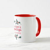 Mug Bonnes Fêtes de Noël Holly Berries (Devant droit)