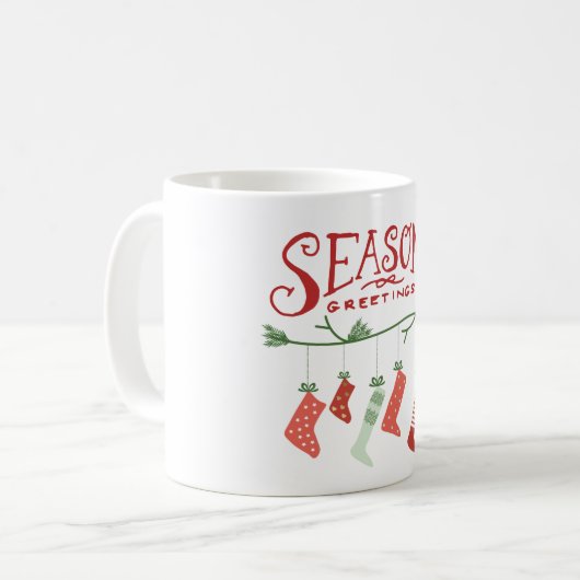 Mug Bonnes Fêtes et objets de Noël (Devant gauche)