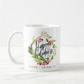 Mug Bonnes fêtes guirlande d'aquarelle de cadeau de (Gauche)