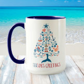 Mug Bonnes Fêtes nautiques Arbre de Noël côtier