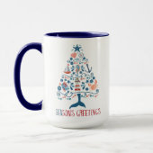 Mug Bonnes Fêtes nautiques Arbre de Noël côtier (Gauche)