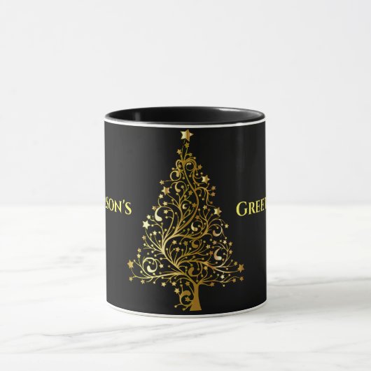 Mug Bonnes Fêtes Noir et Or (Centre)