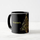 Mug Bonnes Fêtes Noir et Or (Devant gauche)