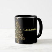 Mug Bonnes Fêtes Noir et Or (Devant droit)