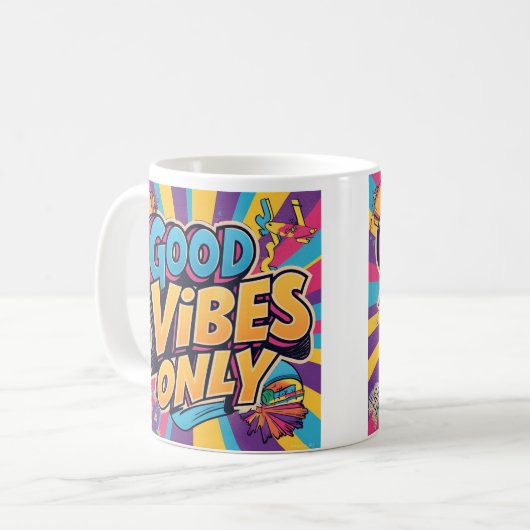 Mug Bonnes vibes seulement muqueuse classique (Devant gauche)