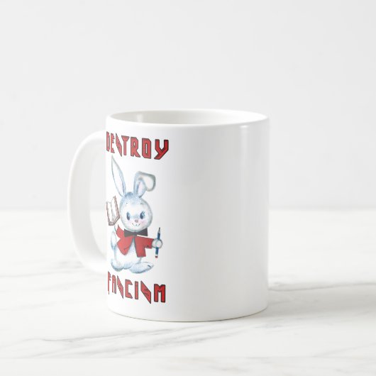 Mug Bonnet rétro mignon - Détruire le fascisme (Devant gauche)