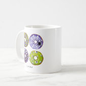 Mug Bons beignets vert et pourpre Éffrayants (Devant gauche)